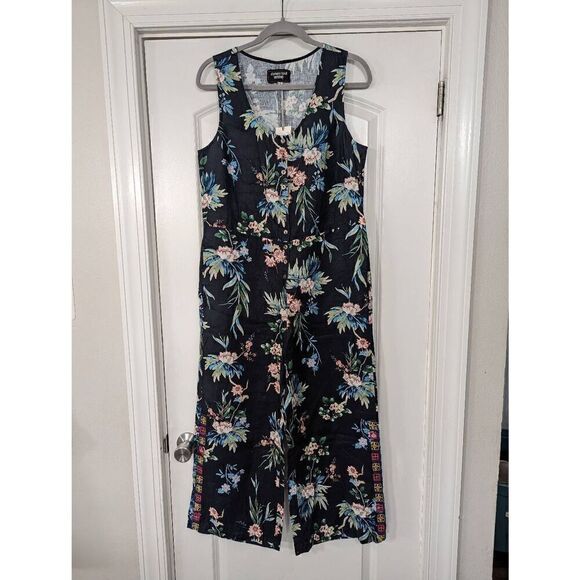 Johnny Was Workshop Easy Linen Jumpsuit Women's‎ size Small black floral NWTs - Picture 3 of 12